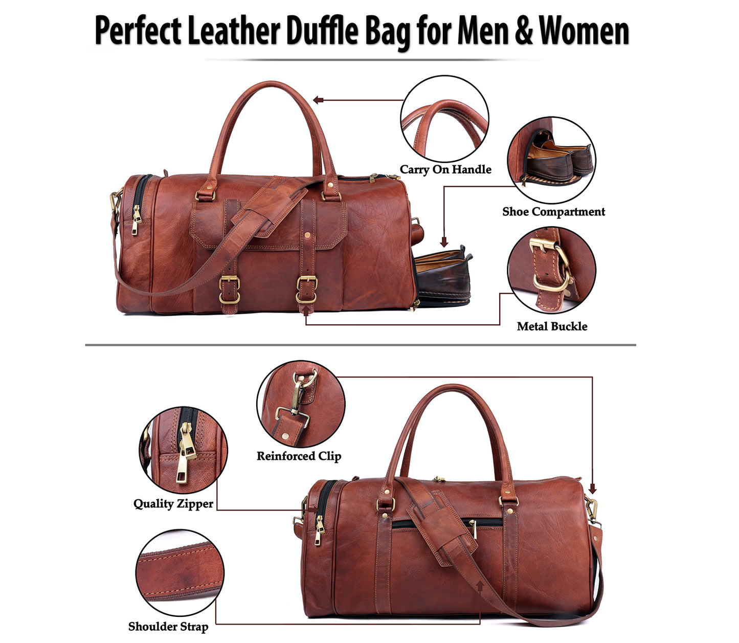 Genuine Leather Duffel Bag