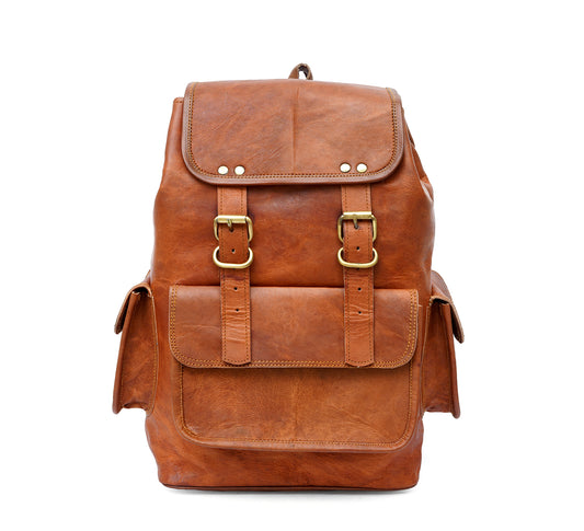 Brown Genuine Leather Vintage Backpack