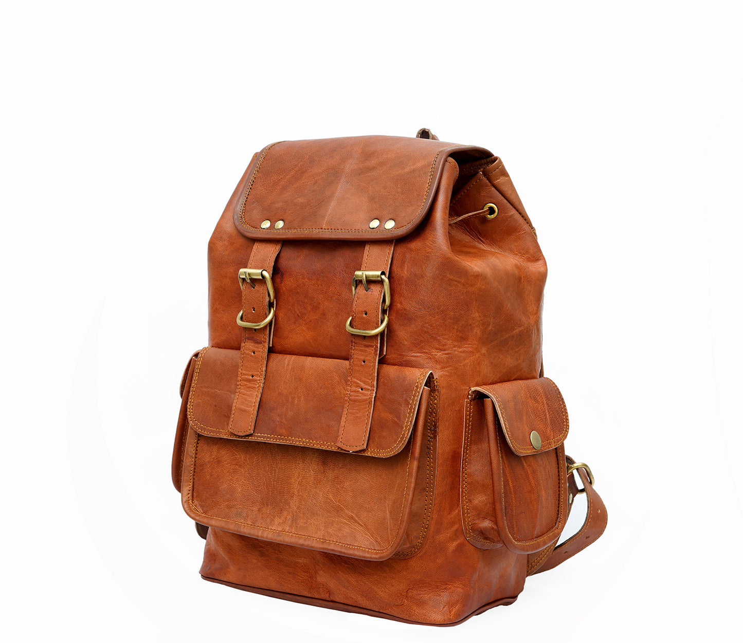 Brown Genuine Leather Vintage Backpack