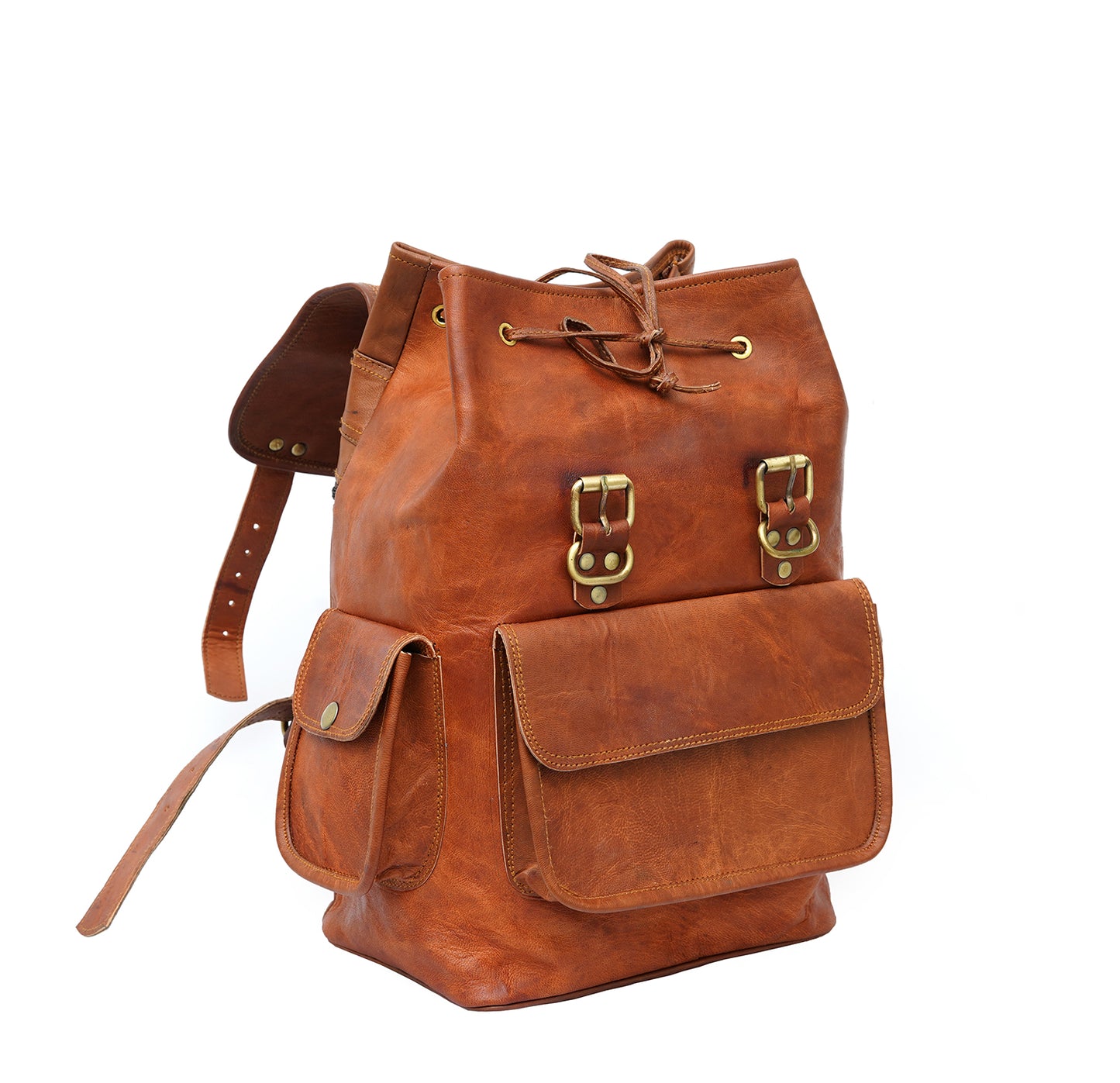 Brown Genuine Leather Vintage Backpack